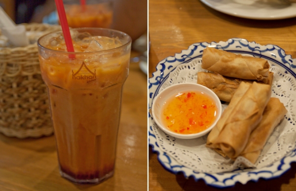Thai Ice Tea and Spring Roll
