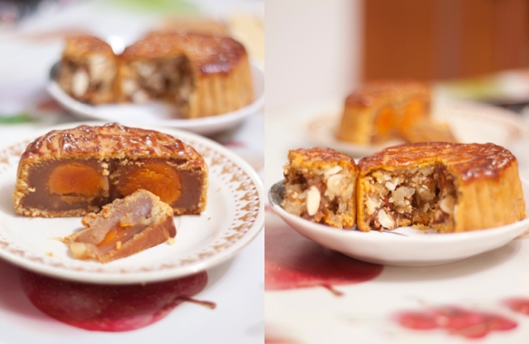 Double york with lotus seed paste and Five nuts mooncake